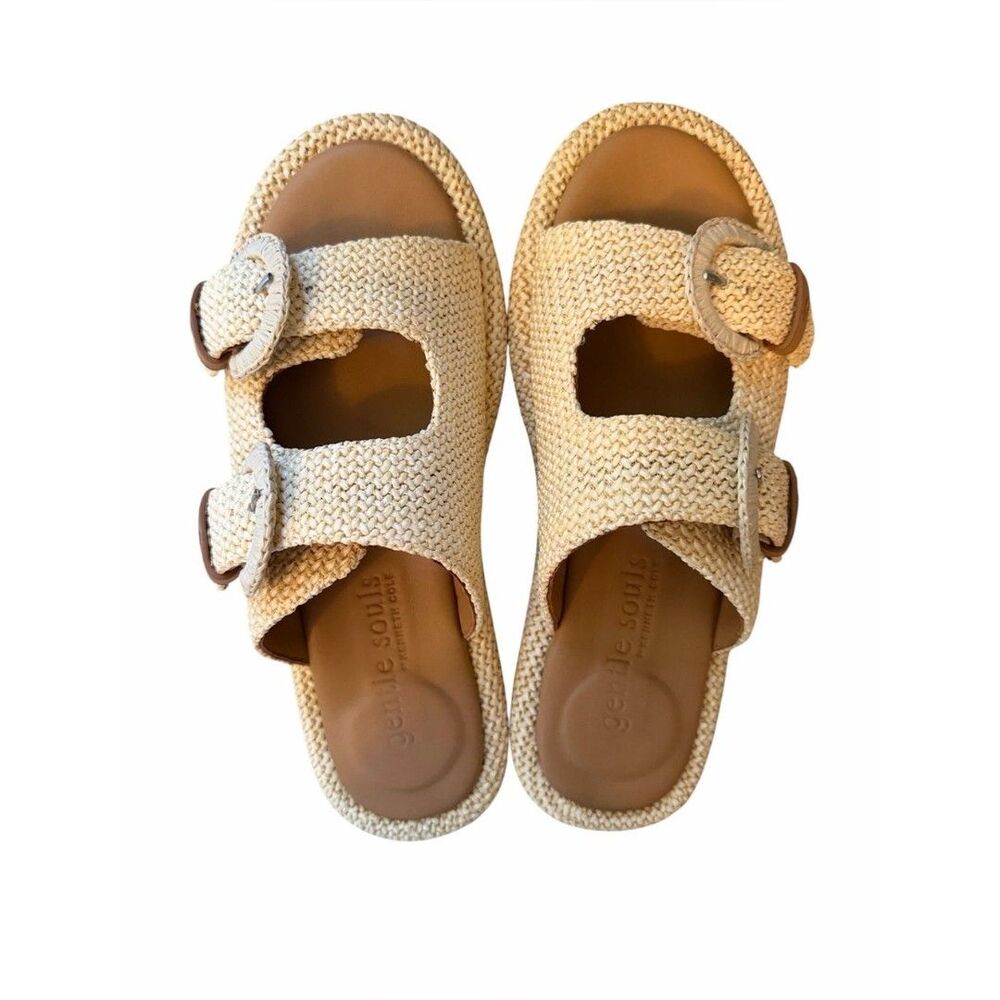 Kennith Cole Gentle Souls Theresa Platform Woven Raffia Sandals. Size 8